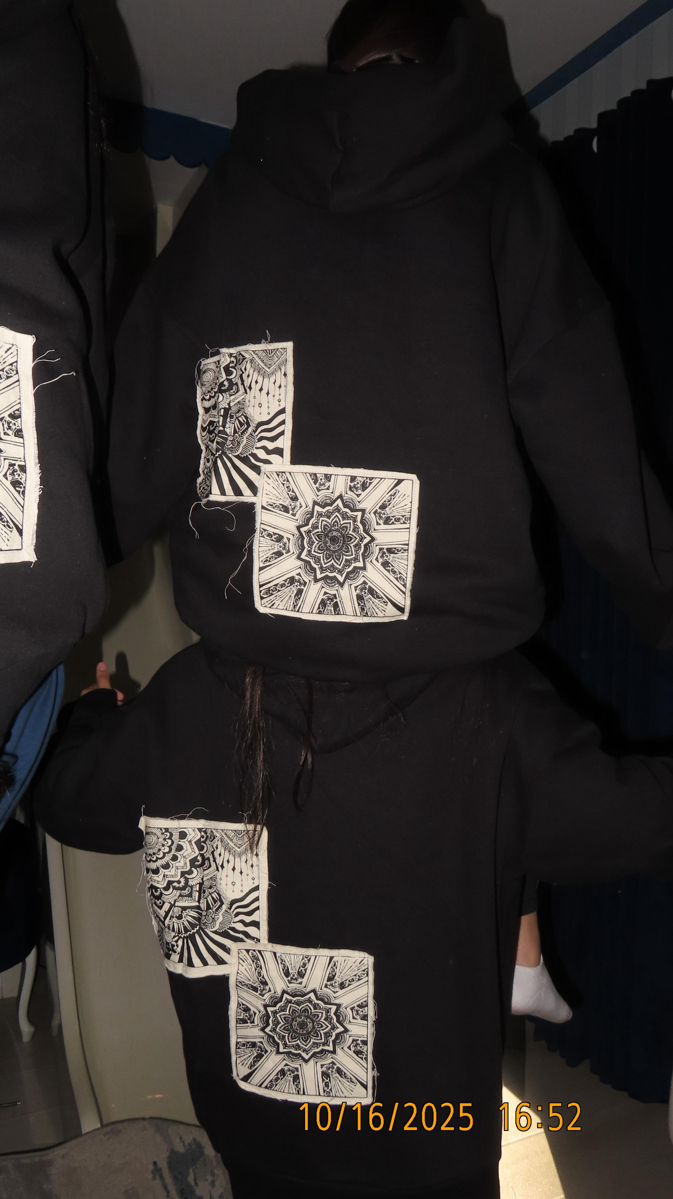 Black Zentangle Hoodie